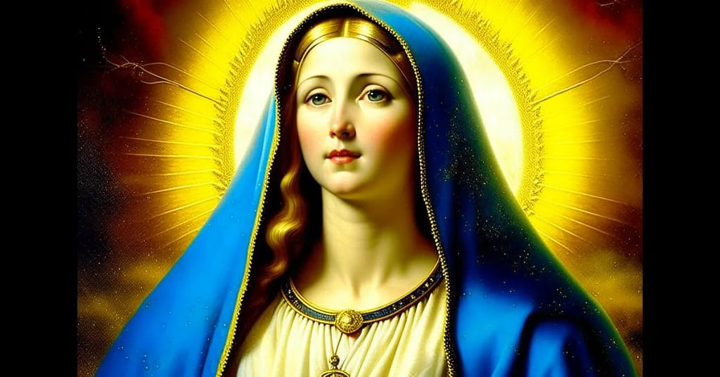 The Power of the Holy Rosary. The Picture of Blessed Virgin Mary