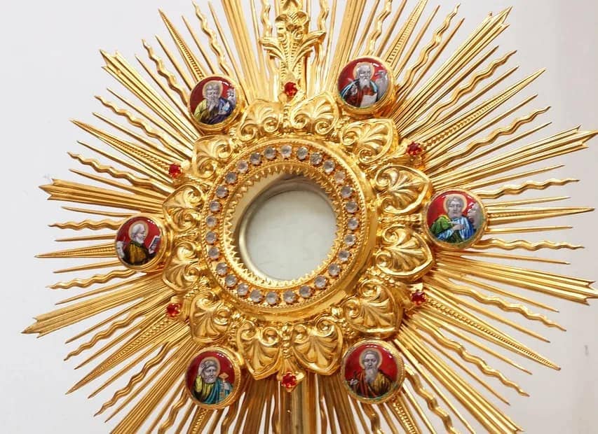 The Holy Eucharist inside a Monstrance. The Love of God